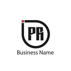 Initial Letter PR Logo Template Design