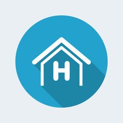 Vector illustration of single isolated hospital icon