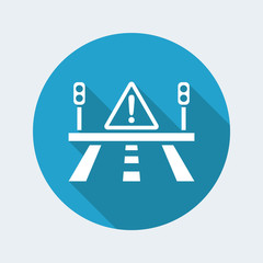 Vector illustration of single isolated road danger icon