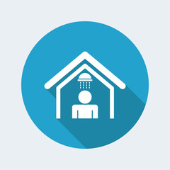 Vector illustration of single isolated home shower icon
