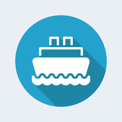 Vector illustration of single isolated boat icon