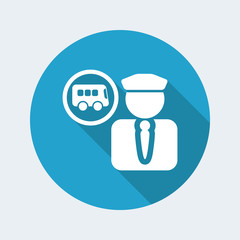 Vector illustration of single isolated bus driver icon