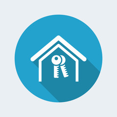 Vector illustration of single isolated home key icon