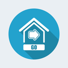 Vector illustration of single isolated go button icon