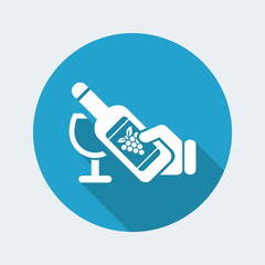 Vector illustration of single isolated wine icon