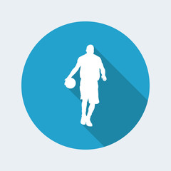 Vector illustration of single isolated basketball icon