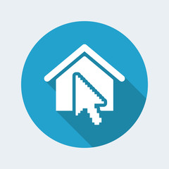Vector illustration of single isolated home pointer icon