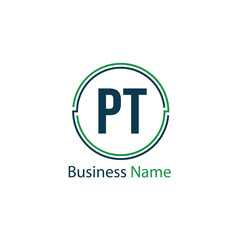 Initial Letter PT Logo Template Design