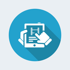 Cinema news on vertical tablet