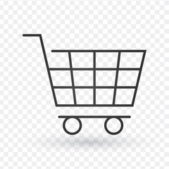 Shopping cart line icon, outline vector sign, linear style pictogram isolated on white. Symbol, logo illustration. Editable stroke.