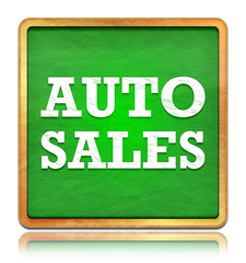 Auto Sales green chalkboard square button