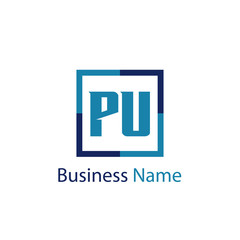 Initial Letter PU Logo Template Design