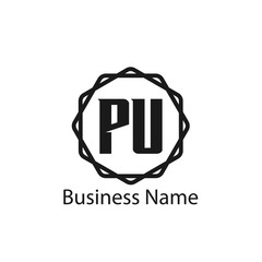 Initial Letter PU Logo Template Design