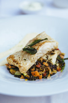 Fish dish, Vienna, Austria.