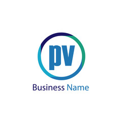 Initial Letter PV Logo Template Design