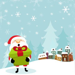 Cute Santa With Big Gift