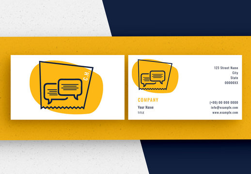 Business Card Layout Set with Chat Icons