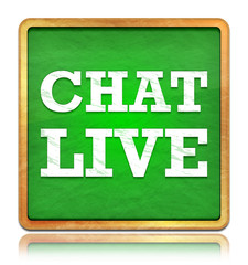 Chat Live green chalkboard square button