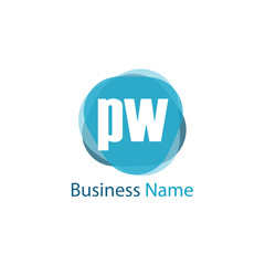 Initial Letter PW Logo Template Design