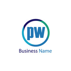 Initial Letter PW Logo Template Design