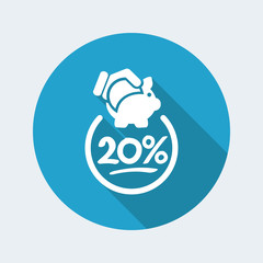 20% Discount label icon