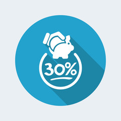 30% Discount label icon