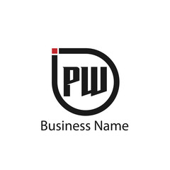 Initial Letter PW Logo Template Design