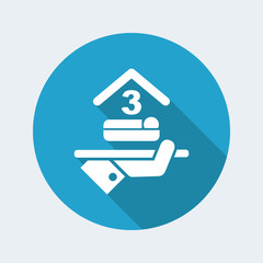 Hotel icon. Triple bedroom.