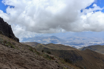 View from ruca pichincha over quito, ecuador
