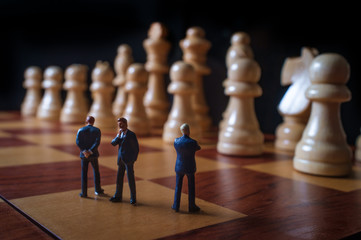 Chess Pieces Businessmen Metaphor