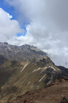 View from ruca pichincha over quito, ecuador