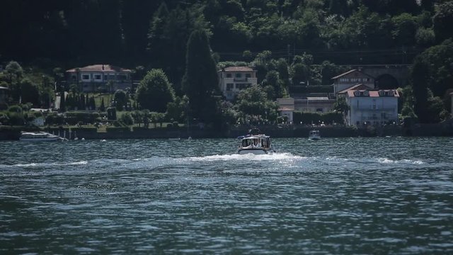 Boat and yachts on the island of Como in Italy