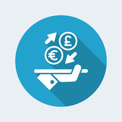 Euro/Sterling - Foreign currency exchange icon