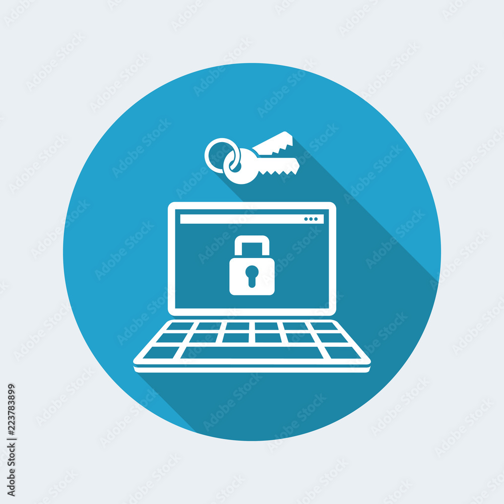 Poster private computer account - flat minimal icon