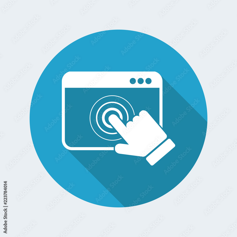 Poster browser touch - vector flat minimal icon