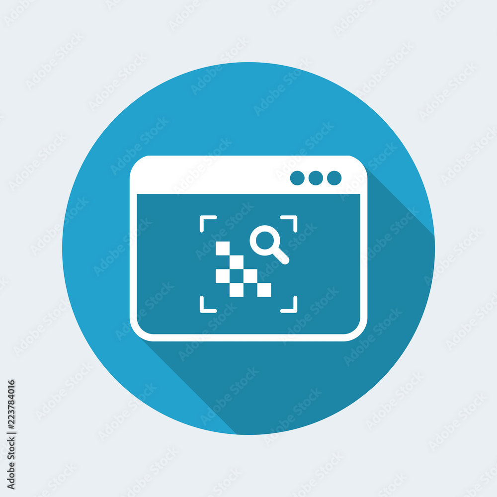 Poster raster image zoom - vector flat minimal icon