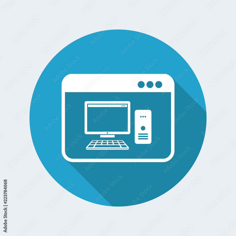 Poster computer application - vector flat minimal icon