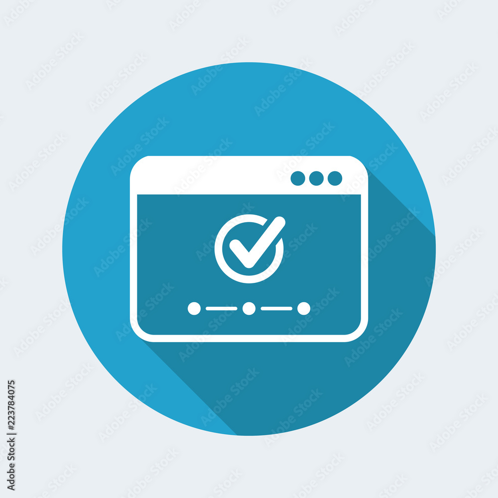 Aufkleber check network - vector flat minimal icon