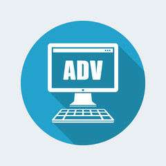 Computer advertising - Vector flat minimal icon