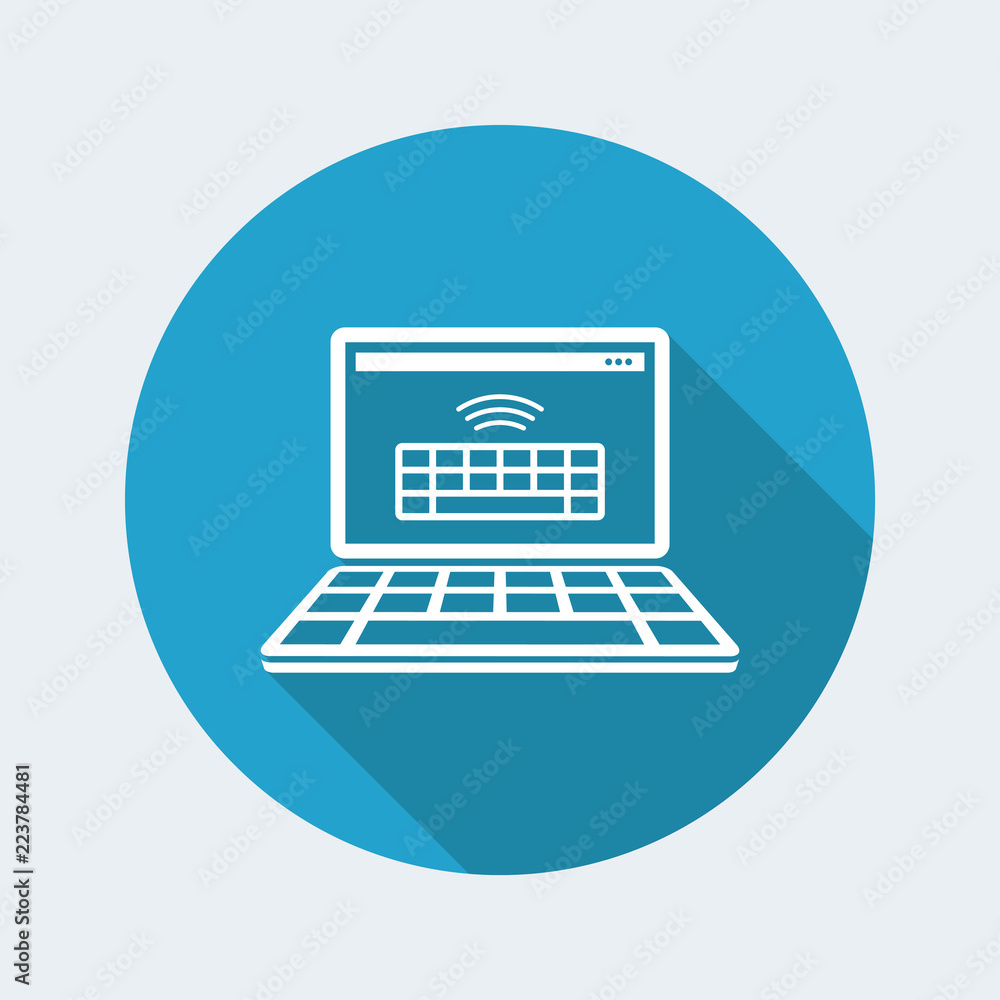 Poster wireless keyboard - vector flat minimal icon