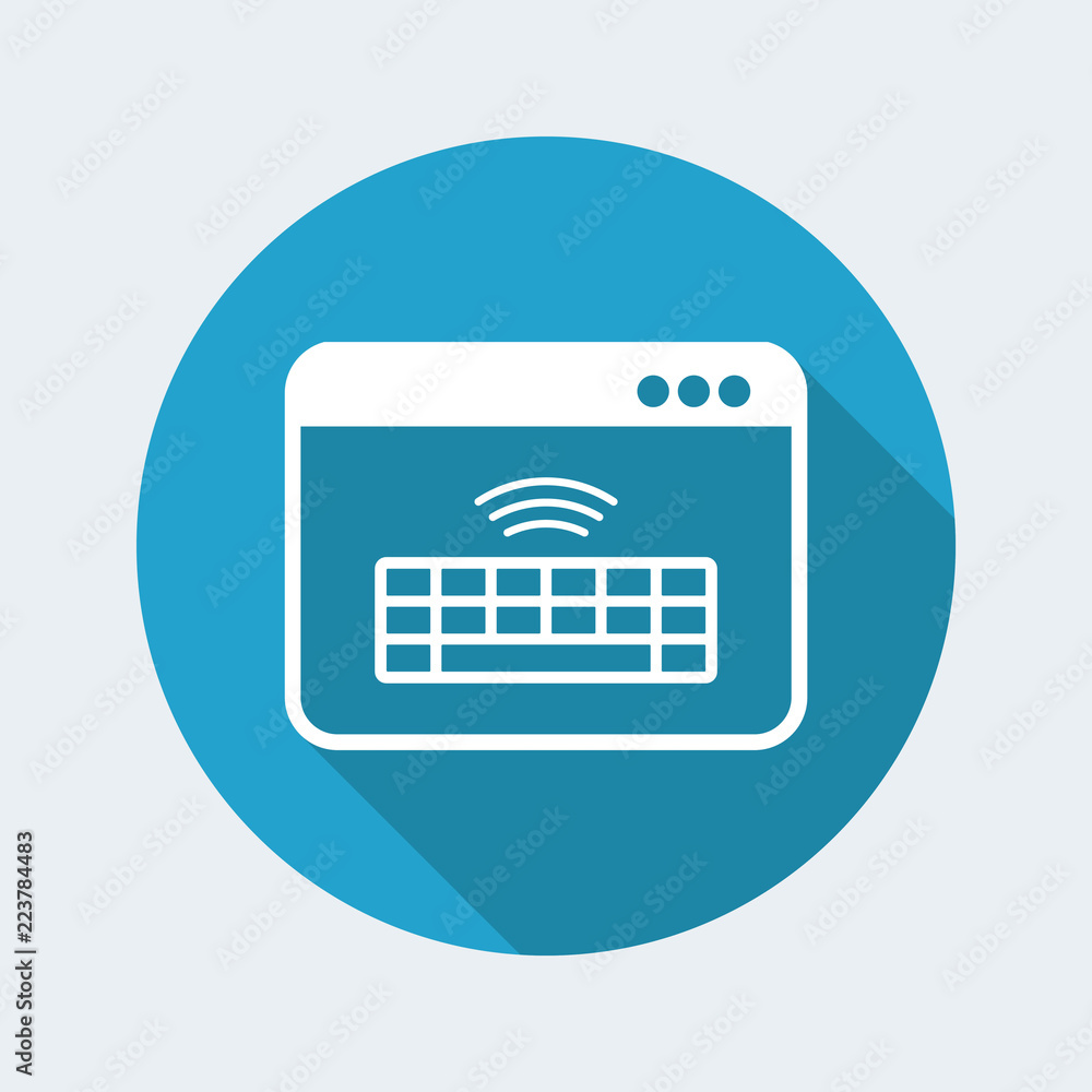 Poster wireless keyboard - vector flat minimal icon