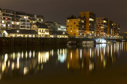 Luxury Living in Prague Marina in the Night, Holesovice, the most cool Prague District, Czech Republic
