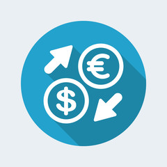 Euro/Dollar - Foreign currency exchange icon