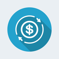 Money trade flat icon - Dollars