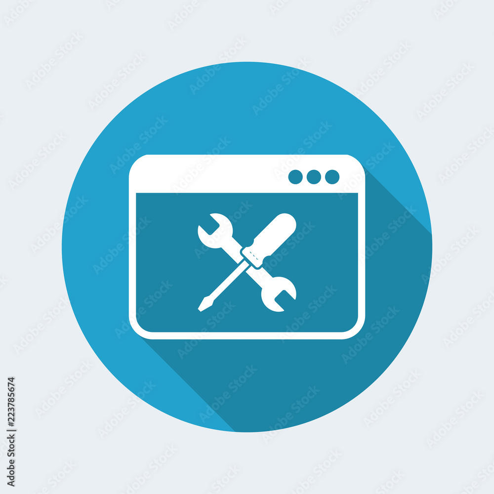 Poster computer technical support - vector icon