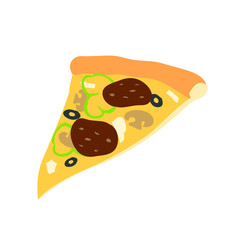 Pizza slice illustration for web and mobile