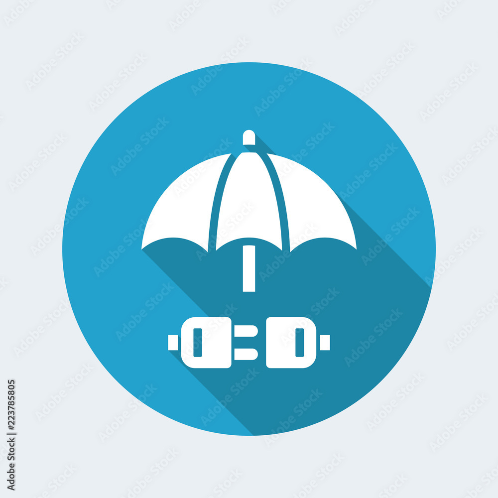 Poster protected plug connection - minimal vector icon