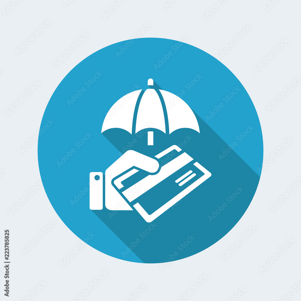 Poster secure credit card - minimal vector icon
