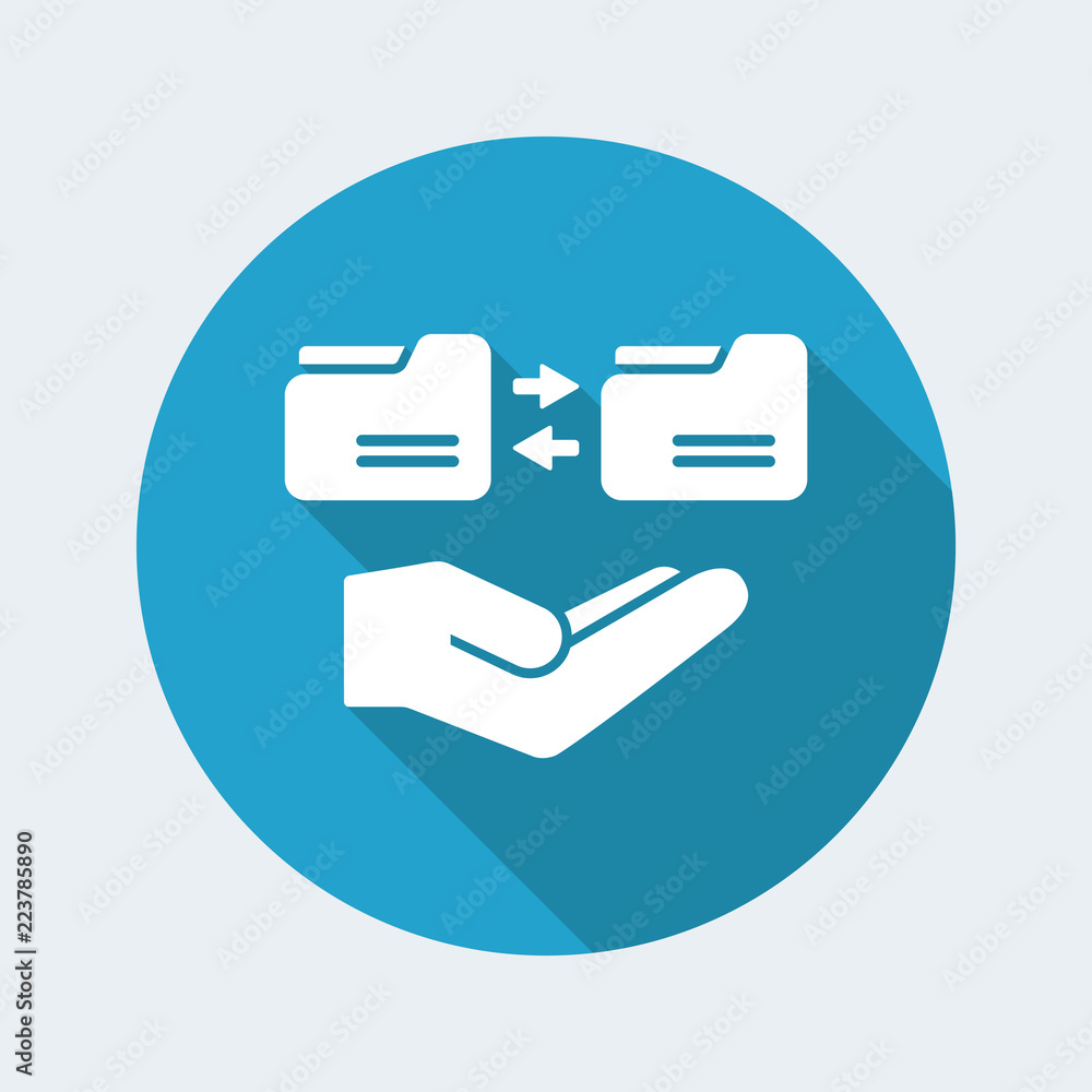 Poster service offer - folder synchronization - minimal icon