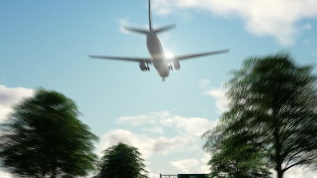 Airplane Arriving to Turin Airport to Italy
